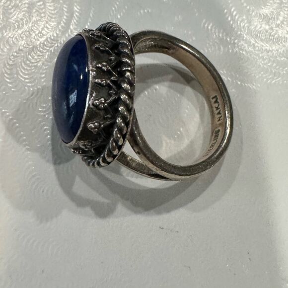 Vintage 925 Sterling Silver Ring Navajo Lapis Lazuli Grace & Gilo SZ. 6.25 RARE - Picture 8 of 15